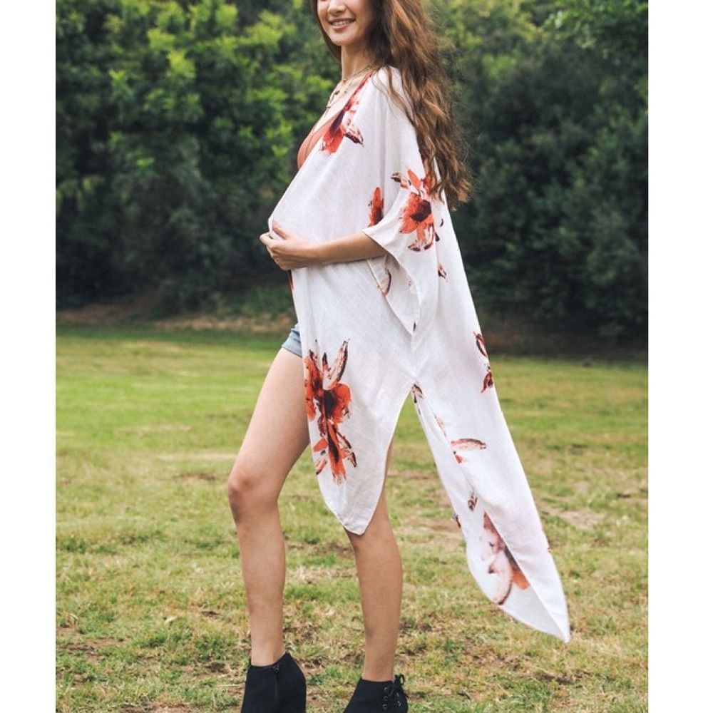 Floral Print Kimono - Picture 3 of 7